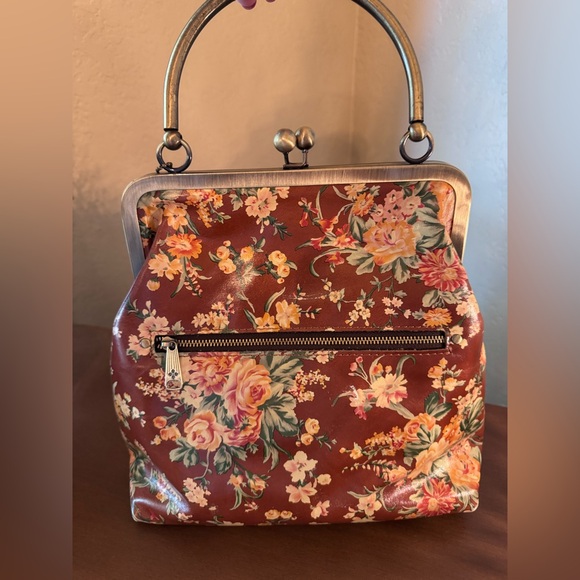 Patricia Nash Vintage Looking Floral Leather Bag With Kiss Lock- EUC - Picture 5 of 14